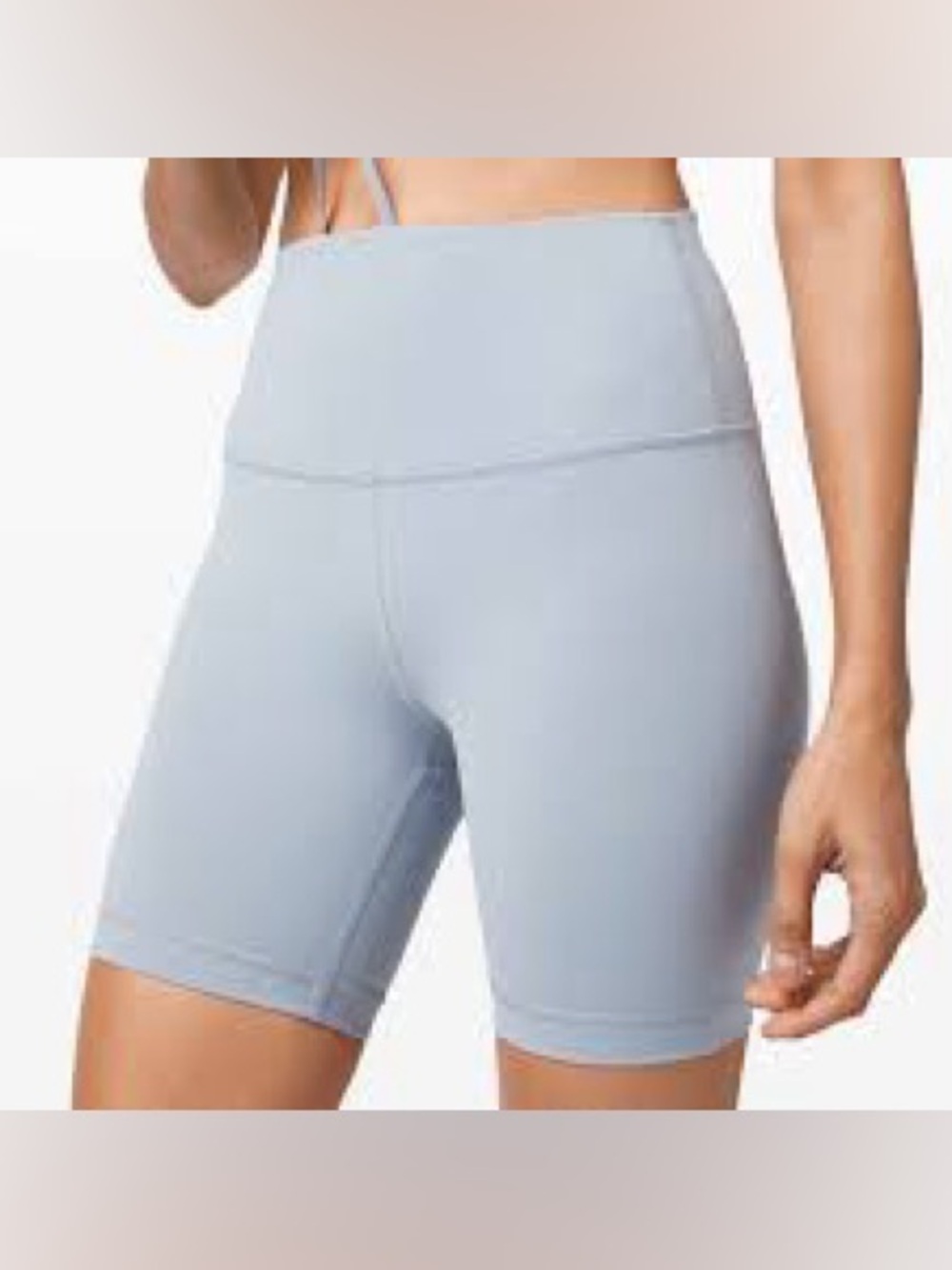 High-Waist Light Blue Women’s Bike Shorts 1146